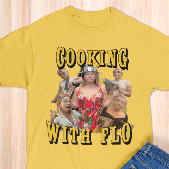 Best Of Florence Pugh Florence Pugh Holding Cooking With Flo Tees White