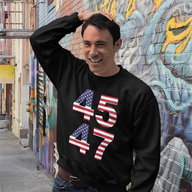 Patriot Takes Trump 45 47 Flag American Sweatshirts