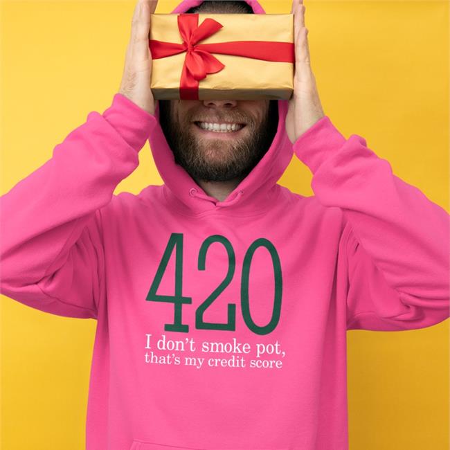 420 I Don't Smoke Pot That's My Credit Score Shirt Baseball Chickie Black