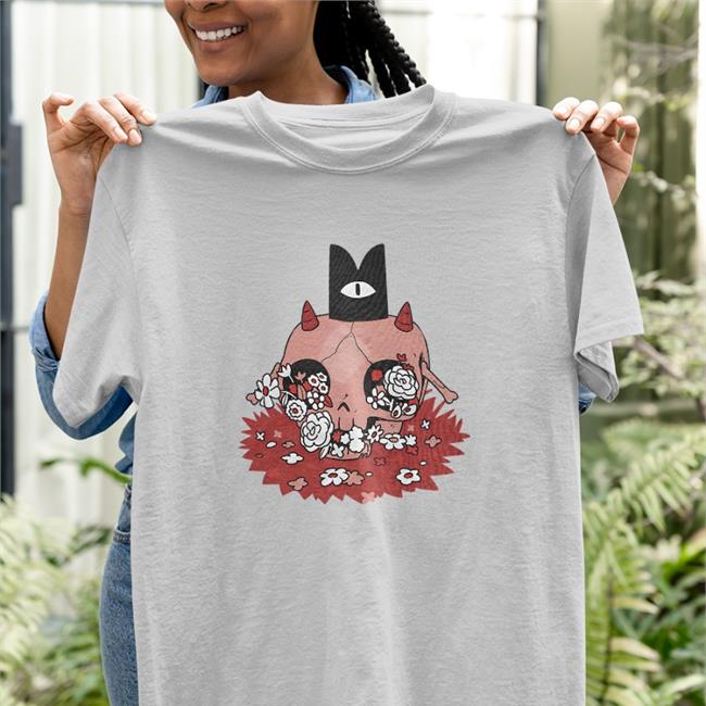 Cult Of The Lamb Floral Skull Shirt Red