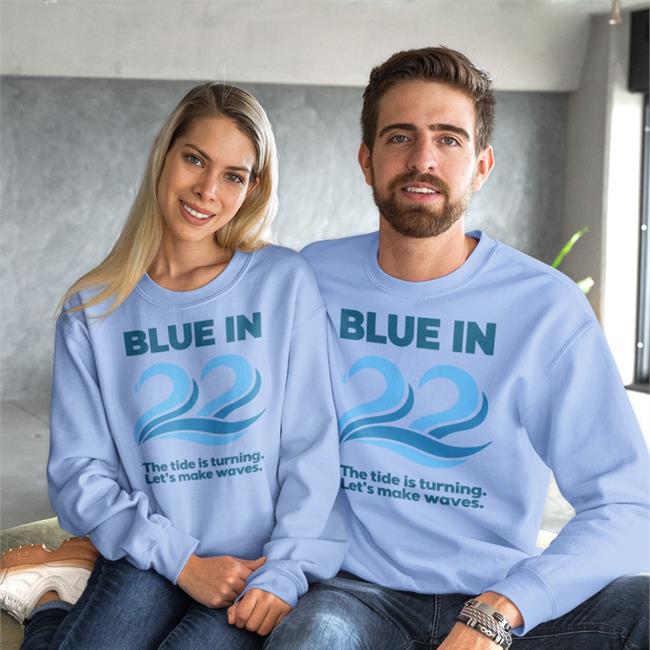 Blue In 22 The Tide Is Turning Let's Make Waves T Shirt Ablackpolitical Aaron Black