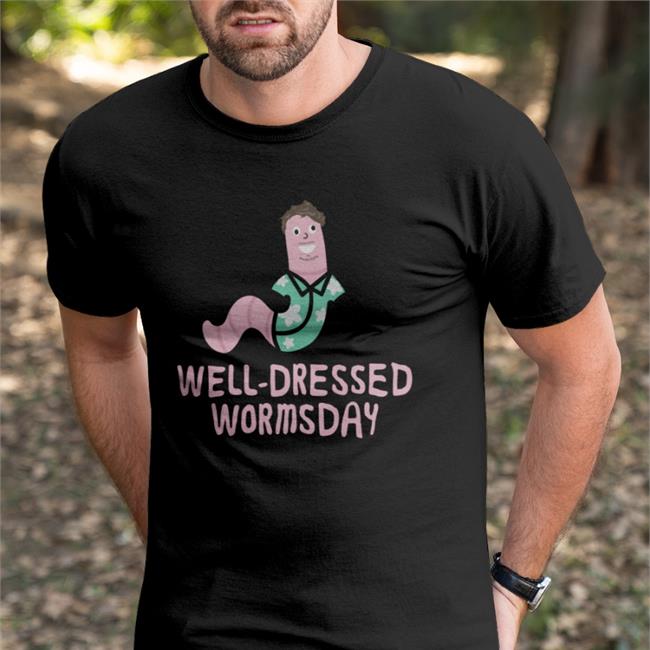 Jomboy Media Merch Well Dressed Wormsday Tee Shirt