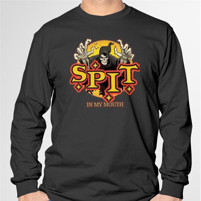 Whotfisjovana Spit In My Mouth Tee Shirt Skeleton Ghost