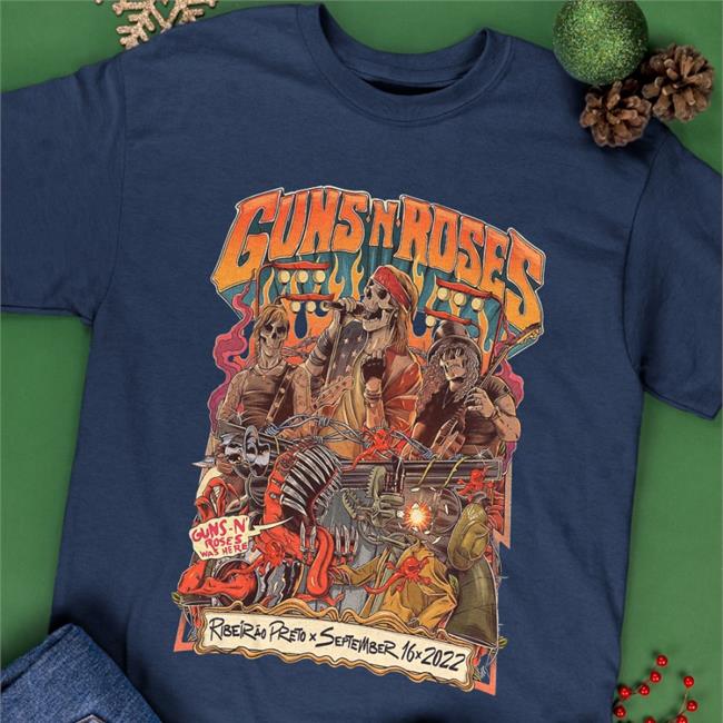 Gnr Merch Guns N' Roses Ribeirão Preto X September 16 2022 New Shirt Black