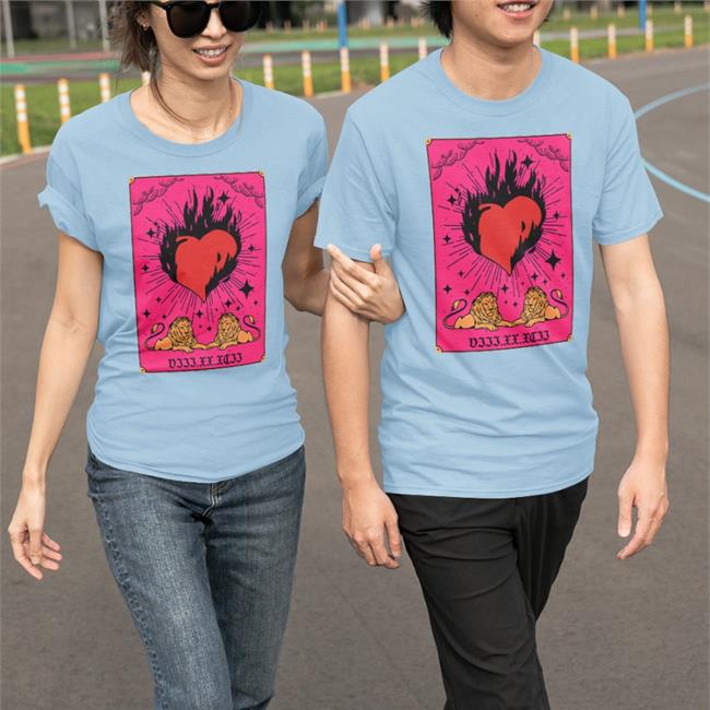 Burning Heart T Shirt White