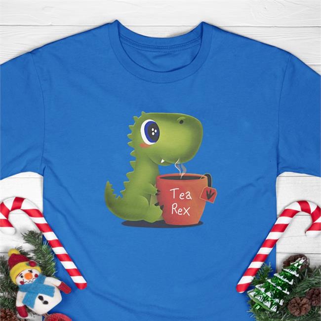 Qwertee Merch Tea Rex Shirt 2022 Qwertee Black