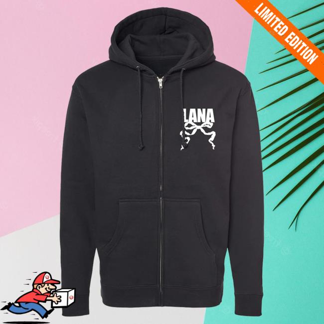 Official Lana Del Rey Merch Store Black Zip-Up Hooded Sweatshirt With Logo Lana Del Rey Clothing Apparel Shop LanaDelRey