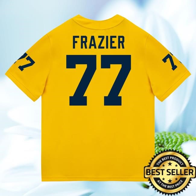 Official The M Den Michigan Wolverines #77 Blake Frazier Student Athlete Maize Football Jersey Top Shirt