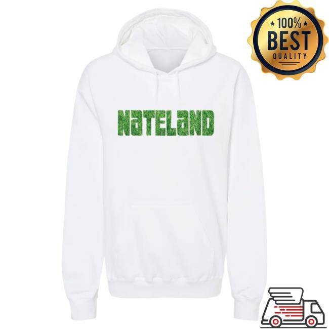 Official Nate Bargatze Merch Nateland White Hooded Sweatshirt