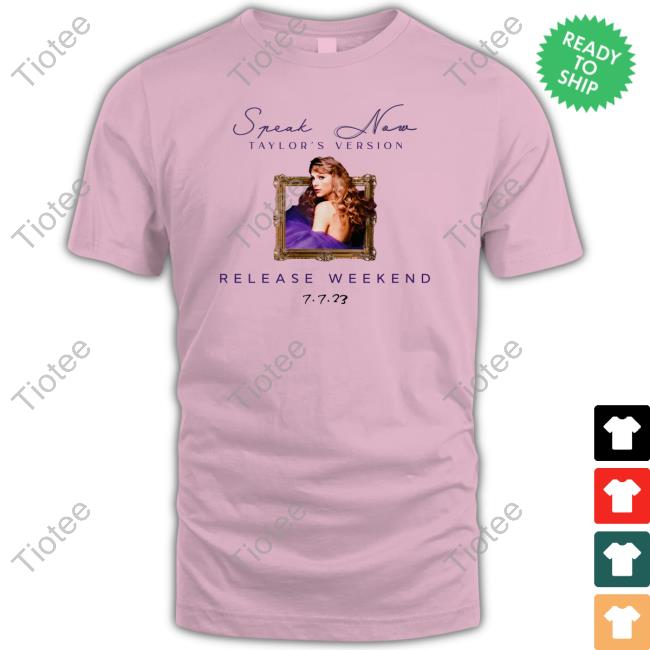 Official Taylor Swift Speak Now Taylor's Version Release Weekend 7 7 2023 Tee Shirt