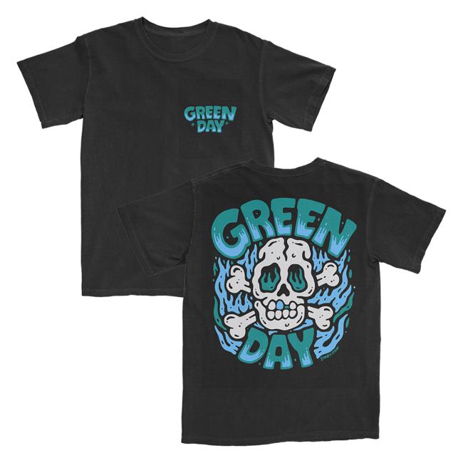 Official Green Day Merch Store Shop Green Day Blue Skull New Shirt GreenDay