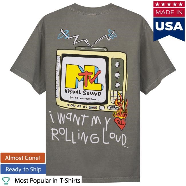 RL X B2SS I Want My RL Washed Black Short Sleeve Tee Rolling Loud Shop