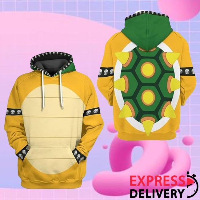 Super Brothers Peach Luigis Bowser Printed Cosplay Comics Costume Long Sleeve Hoodie