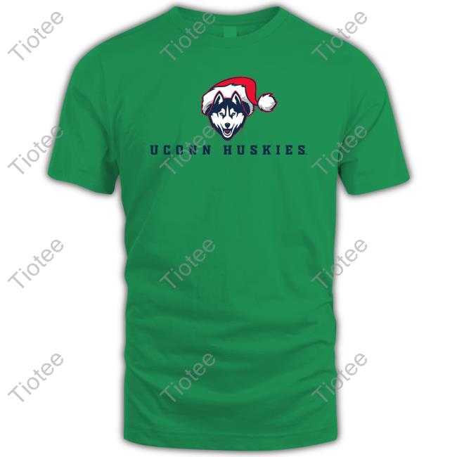 Uconnhuskies Store Uconn Huskies Logo With Santa Hat Shirt