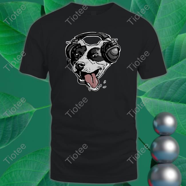 Spread Shirt Merch Official Cute Pit Bull Dog With Music Headphones Sweatshirt
