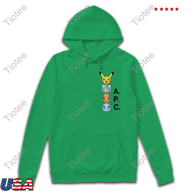 Pokemon Center Merch Pokémon × A.P.C. Green The Portrait Shirts