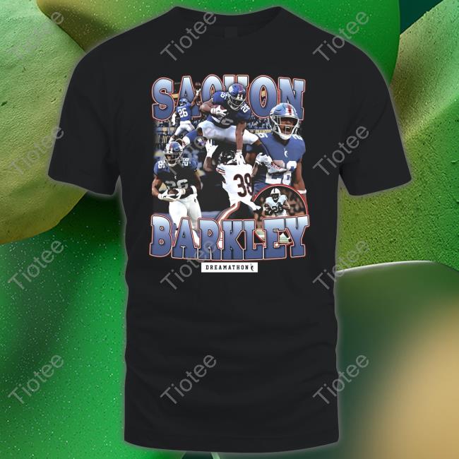 Sterling Shepard Wearing Saquon Barkley Tee Shirt New York Giants