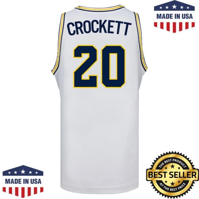 Michigan Wolverines #20 Alyssa Crockett Student Athlete White Women's Basketball Jersey Tee | The M Den Official Merch Store Shop
