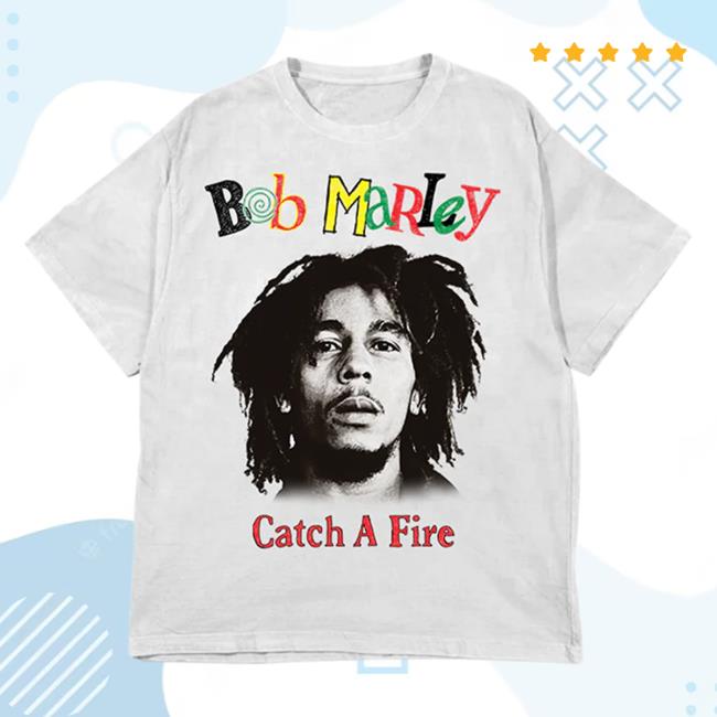 Official Bob Marley Store Shop Bob Marley Catch A Fire White Popover Shirt Bobmarley