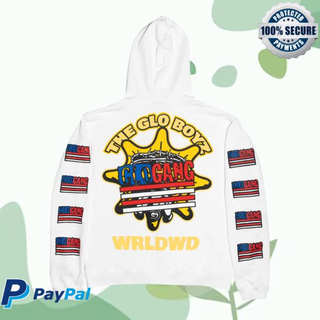 Official Glo Gang The Glo Boyz Worldwide Zip Up Crewneck Sweatshirt (White)