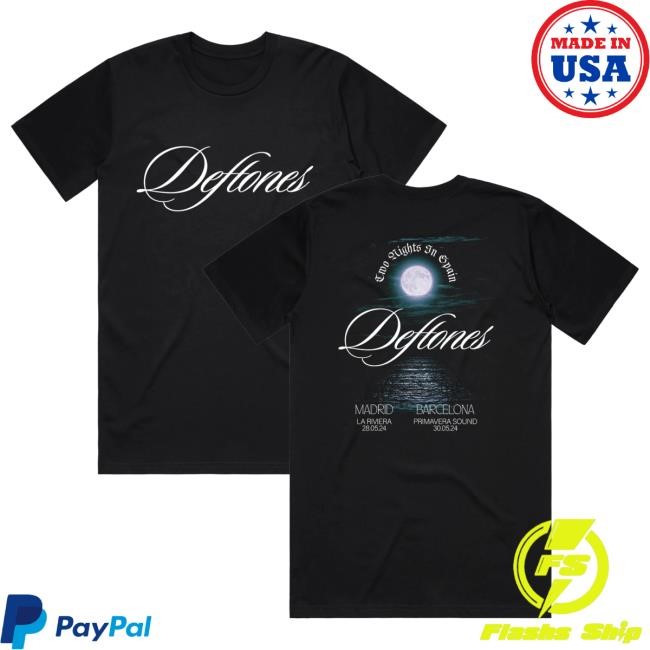 Official Deftones Merch Store Deftones Two Nights In Spain Tour T-Shirt Deftones Shop
