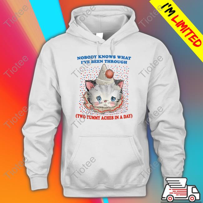 Cat Nobody Knows What I've Been Through Two Tummy Aches In A Day T Shirts
