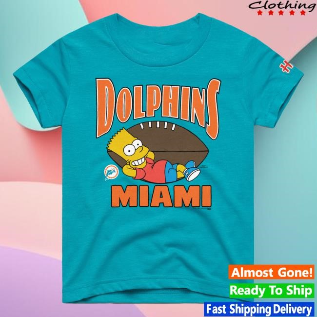 Official Miami Dolphins Homage x The Simpsons Unisex Shirts - Aqua