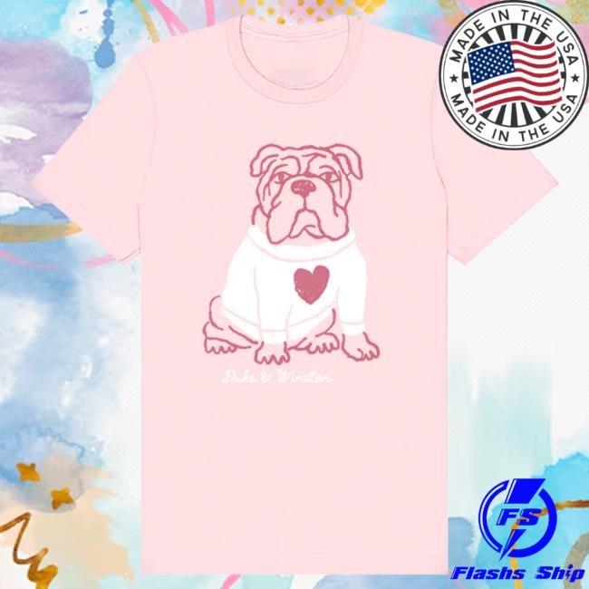 Bulldog Heart Tee (Light Pink) by Duke And Winston Gift-Ready Shirt