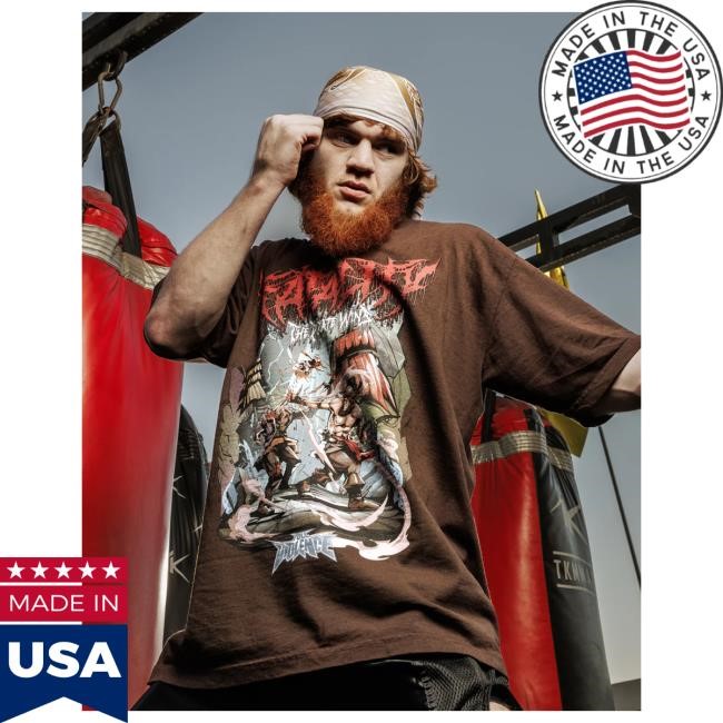 Official Full Violence Clothing Shara Magomedov Fatality Double Bullet "Premium" Top Shirt in Chocolate Brown