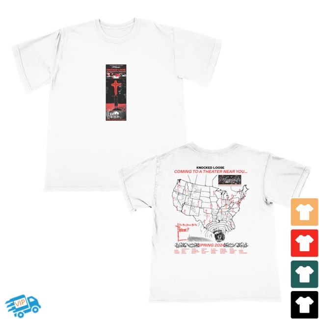 Knocked Loose Spring 2024 White Tour New T-Shirt Knocked Loose