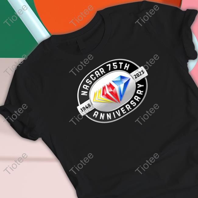 Nascar Merch Checkered Flag 75th Anniversary Logo T Shirt