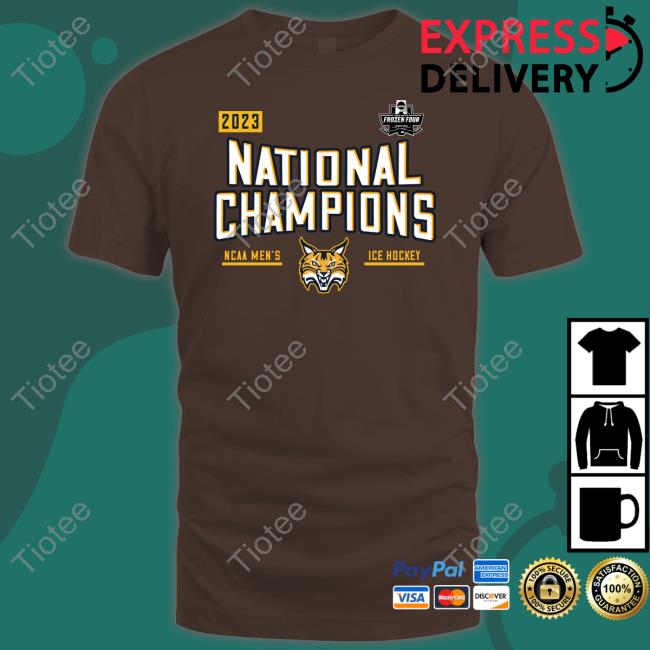 Quinnipiac Bobcats 2023 Ncaa Men's Ice Hockey National Champions T-Shirt