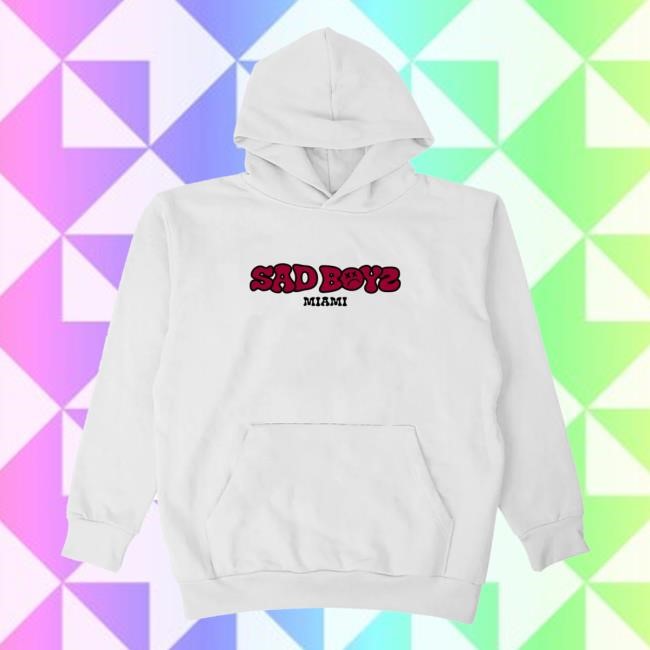 Official Sad Boyz Merch Store Mente Positiva Miami Attractive Hoodie - White
