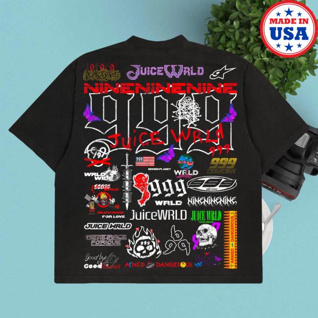 Official 999 Club Juice Wrld Merch Store 999 Wrld Moto New Shirt Black 999Club Clothing Juicewrld