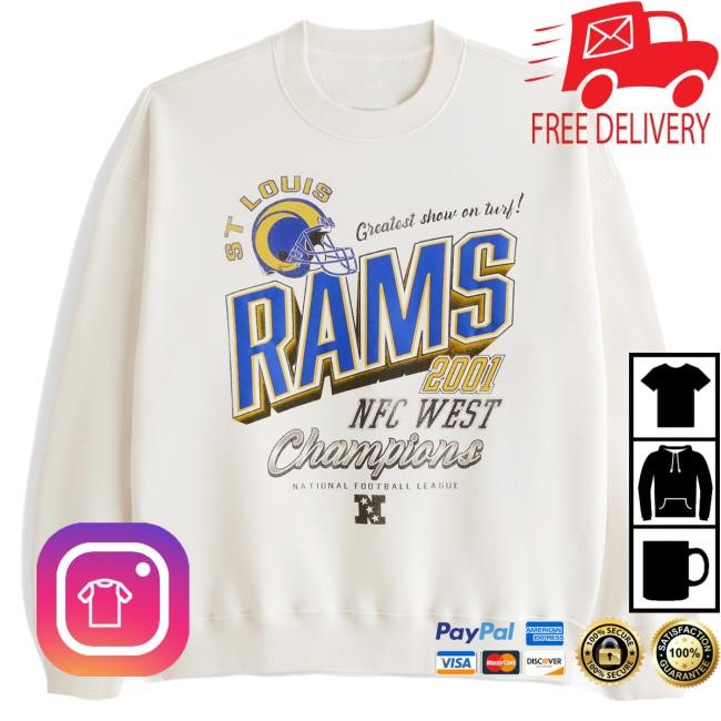 Official Abercrombie And Fitch Apparel St. Louis Rams Graphic Crew Neck Sweatshirt NFL by Abercrombie