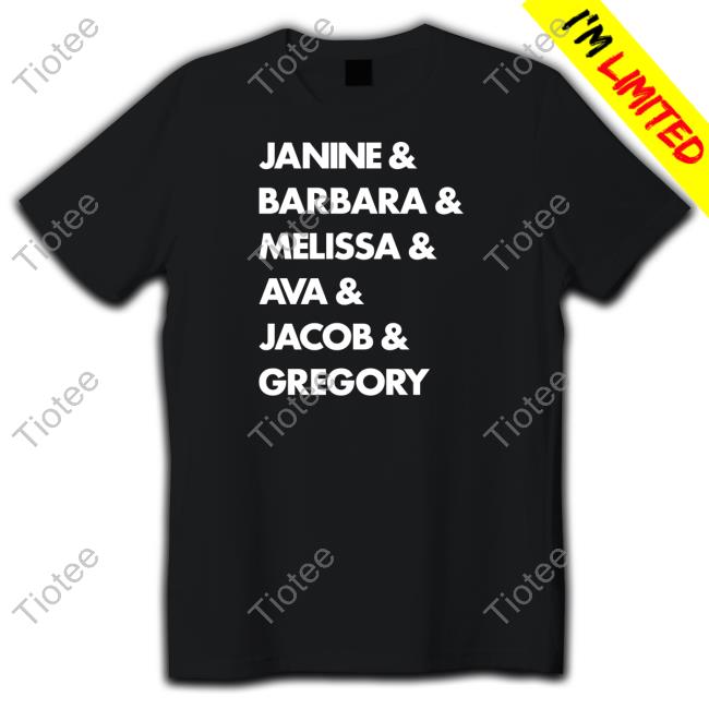 Amy Elizabeth Wearing Janine Barbara Melissa Ava Jacob Gregory Tee