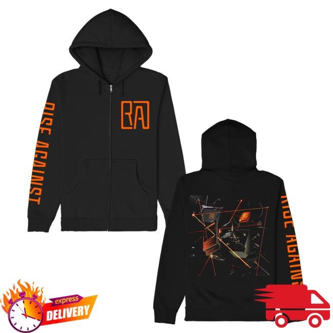 Official Rise Against Ricochet Zip Up Hooded Sweatshirt (Black)