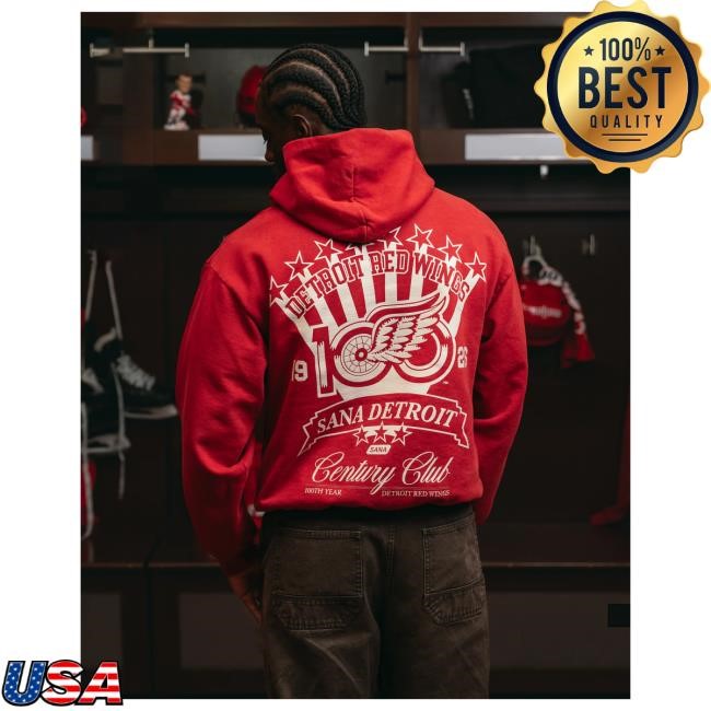 Official Sana Detroit Apparel Sana X Red Wings Century Club Attractive Hoodie SanaDetroit