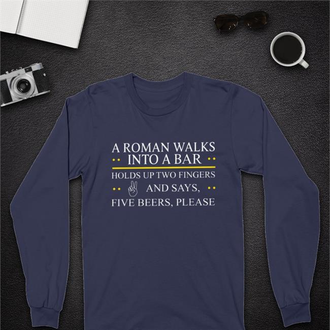 A Roman Walks Into A Bar Hooded Sweatshirt John M