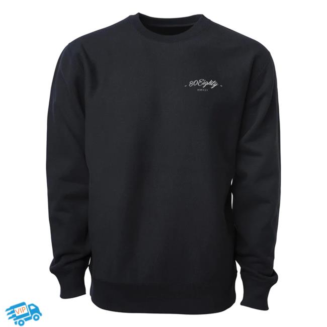 Official 80Eighty Sage Black Heavyweight Pullover Hoodie 80 Eighty