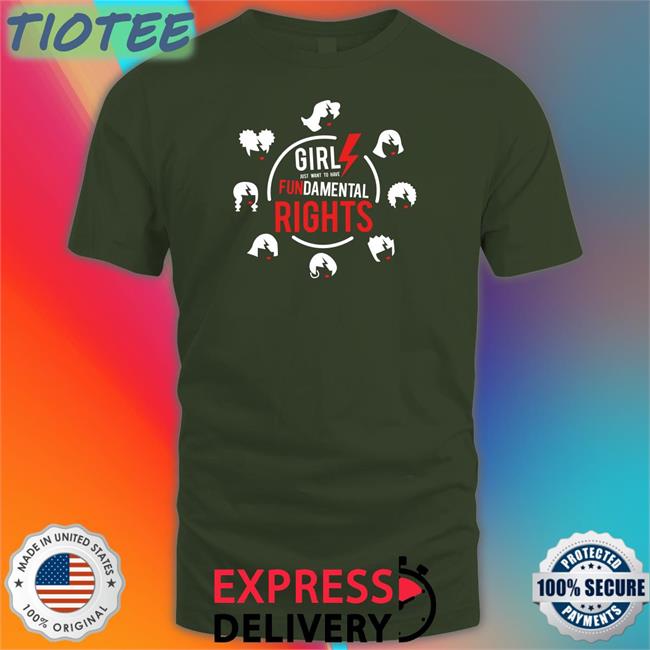 Bonfire Merch Girls Just Want to Have Fundamental Rights V Neck T Shirt Cyndi Lauper