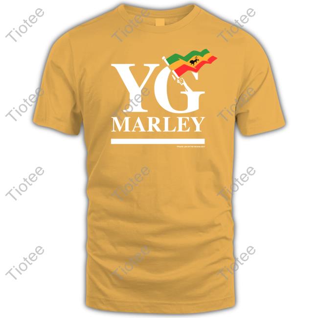Yg Marley Flag Logo Praise Jah In The Moonlight Tee Shirt