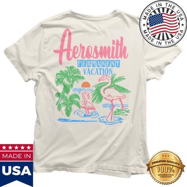 Official Aerosmith Store Permanent Vacay Flamingo Top Shirt