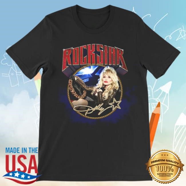 Official Dolly Parton Merch Store Shop Dolly Parton Rockstar Circle Photo T-Shirt DollyParton