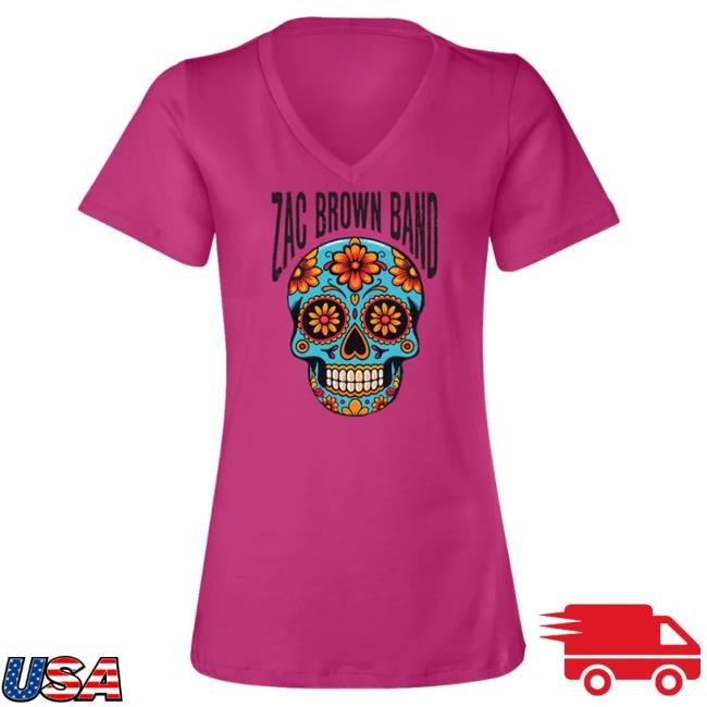 Official Zac Brown Band Pink Skull T-Shirt