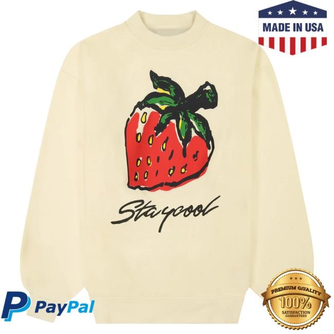 Official Stay Cool Clothing Store Staycool Strawberry Popover Sweatshirt (Cream) StaycoolNyc