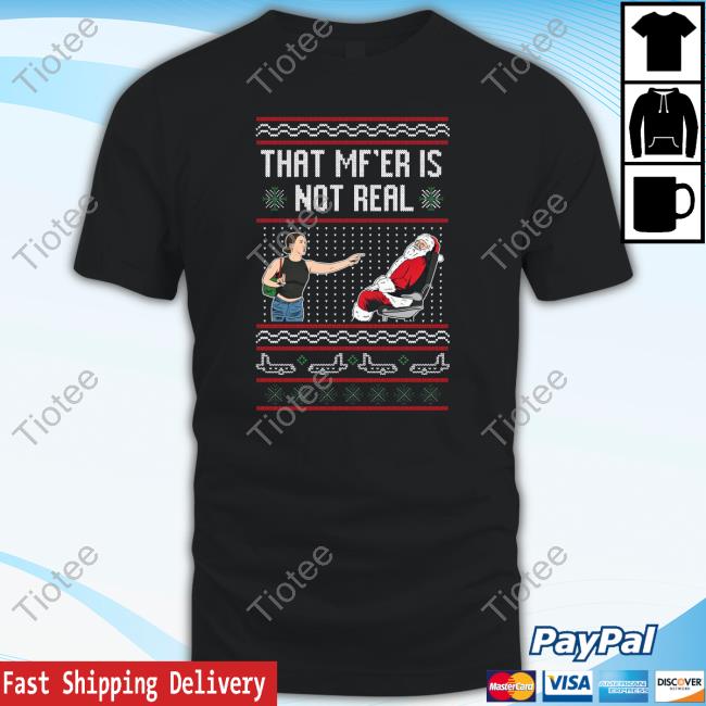 Official Barstool Sports Merry Christmas That Mf Is Not Real Ugly Shirts
