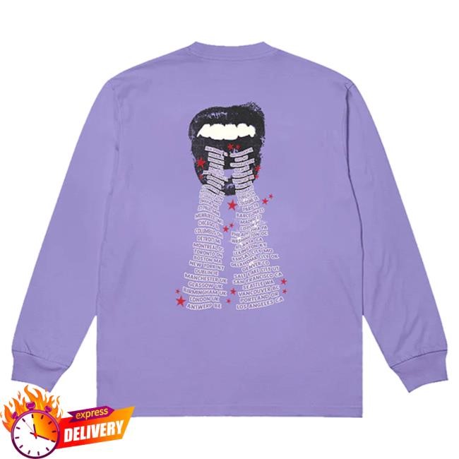 Official olivia rodrigo GUTS dateback Long Sleeve T-Shirts in purple