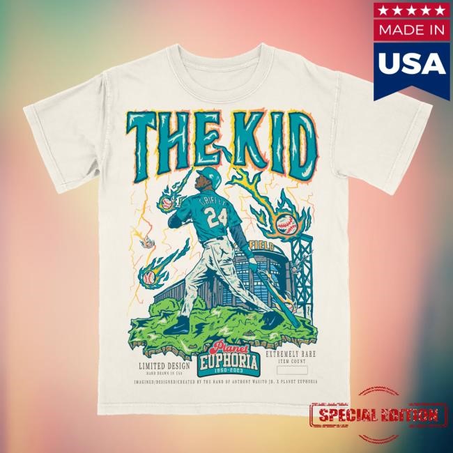 Planet Euphoria Merch Ken Griffey Seattle Teal Edition Short Sleeve Shirt #/500 – Euphoria Shop
