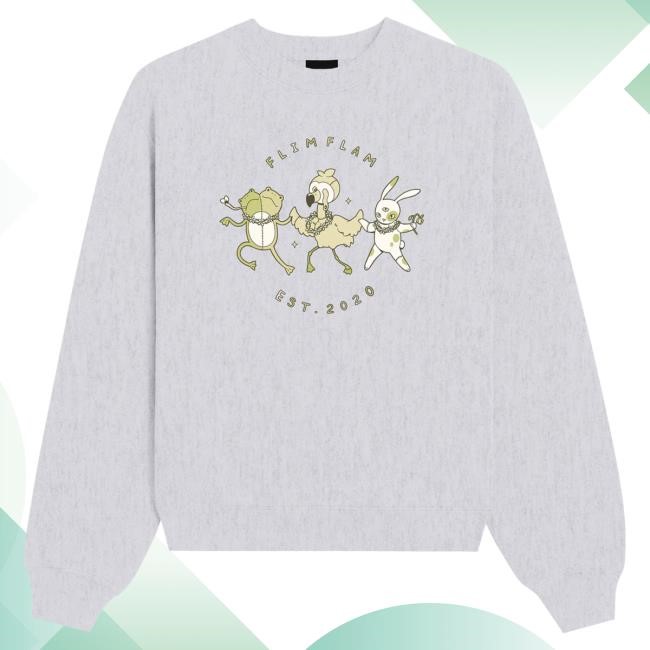 AlbertsStuff Flamingo and Friends Heather Grey Sweater